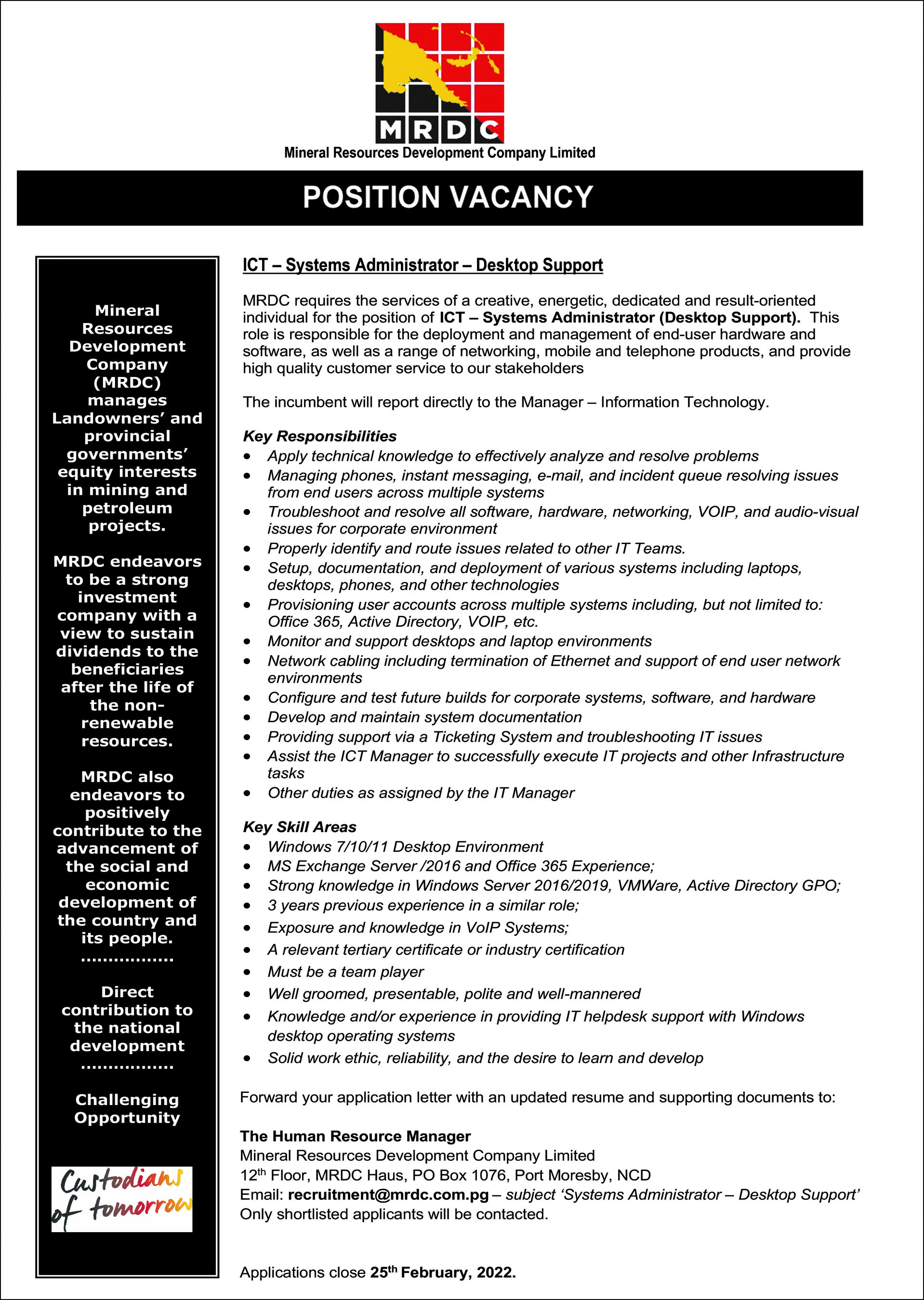 Project Engineers x 2 - Community Infrastruture Trust Fund (CITF)
